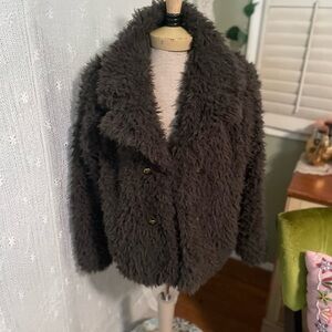 Vero Moda Gray/Off Black  Teddy Jacket
